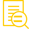 minimalist icon of a magnify glass on a paper.
