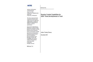 Russian Combat Capabilities for 2020 Three Developments to Track