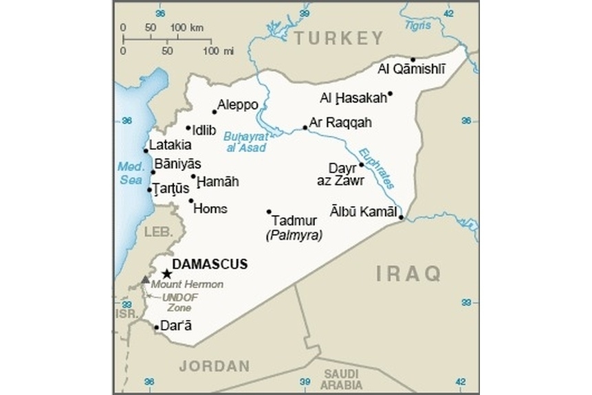 Winter 02 Syria map showing major cities